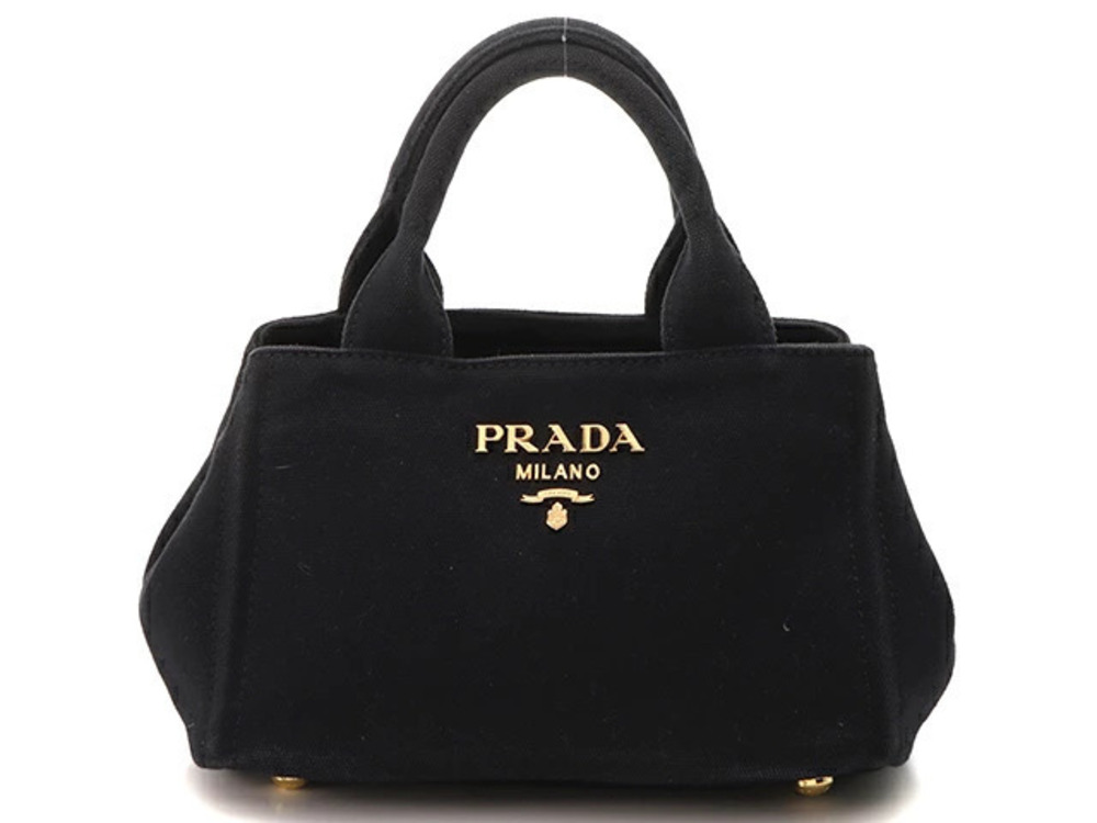 Prada Canapa Tote Bag Black Canvas